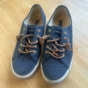 Sperry Top-Sider Casual Boat Shoes Size 8.5 Womens Blue Leather Laces